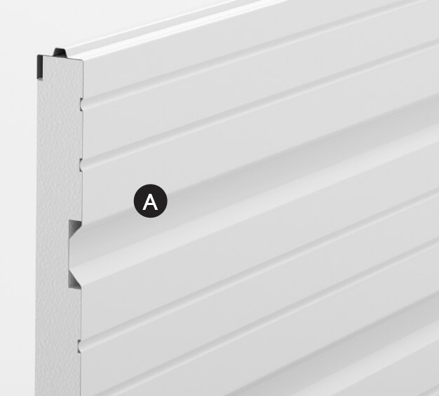 Deep-grooved steel wall drawing