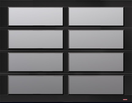 California garage door, 9’ x 7’, Black aluminum frame